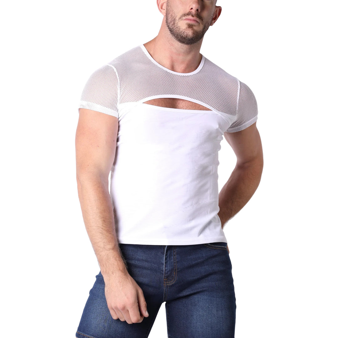 Vaux Supernova split mesh t-shirt white – Egoist Underwear