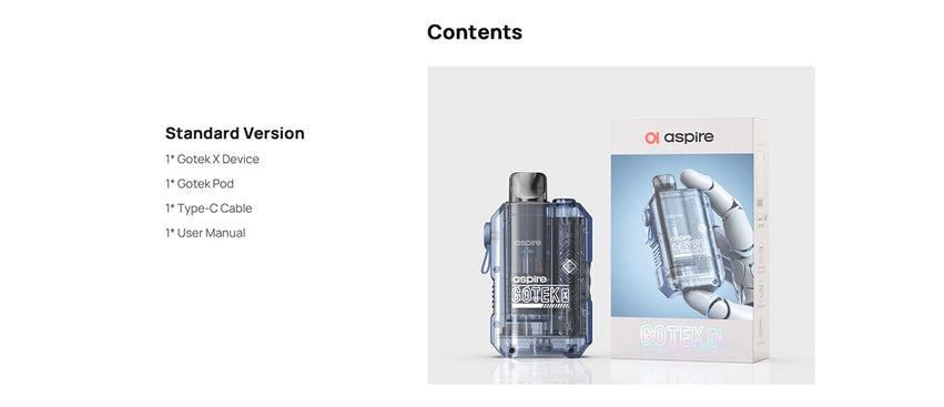 Box contents Aspire gotek x 