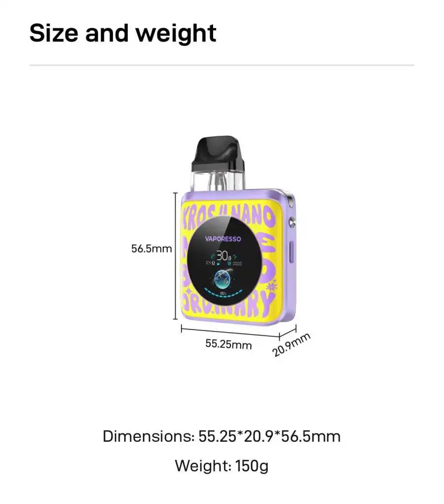 Features and specs of Xros 4 nano