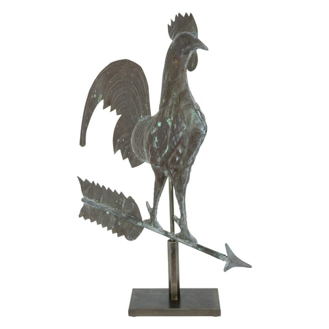 French Zinc Rooster Weather Vane, Furnishings, Decor, Weather Vane