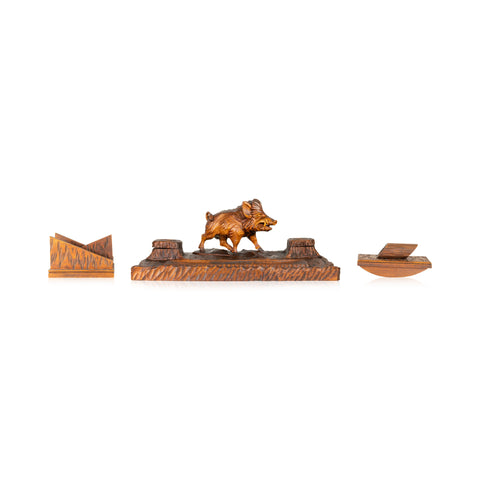 Black Forest Wild Boar Desk Set, Furnishings, Black Forest, Other