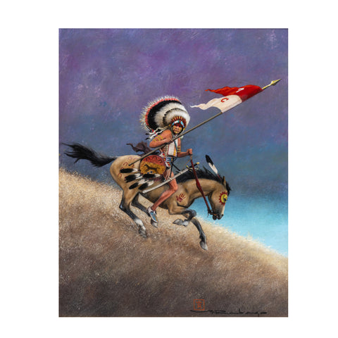 Running Away with Gideon by Mario Rabago, Fine Art, Painting, Native American