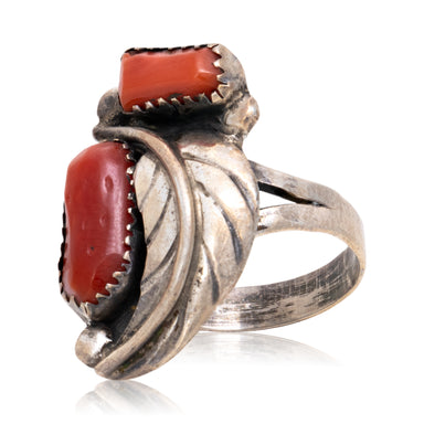 Chippewa Coral and Sterling Ring Cisco s Gallery