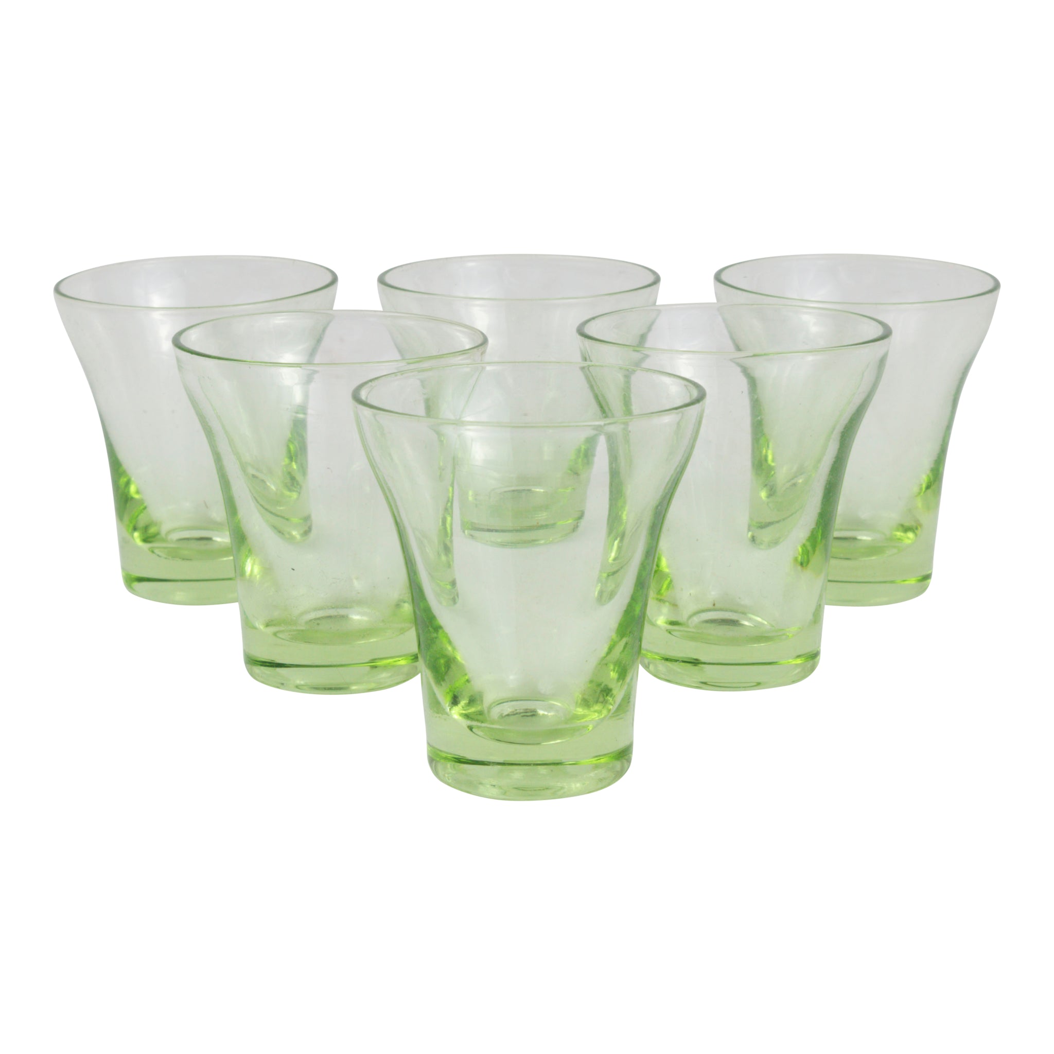 green depression shot glass