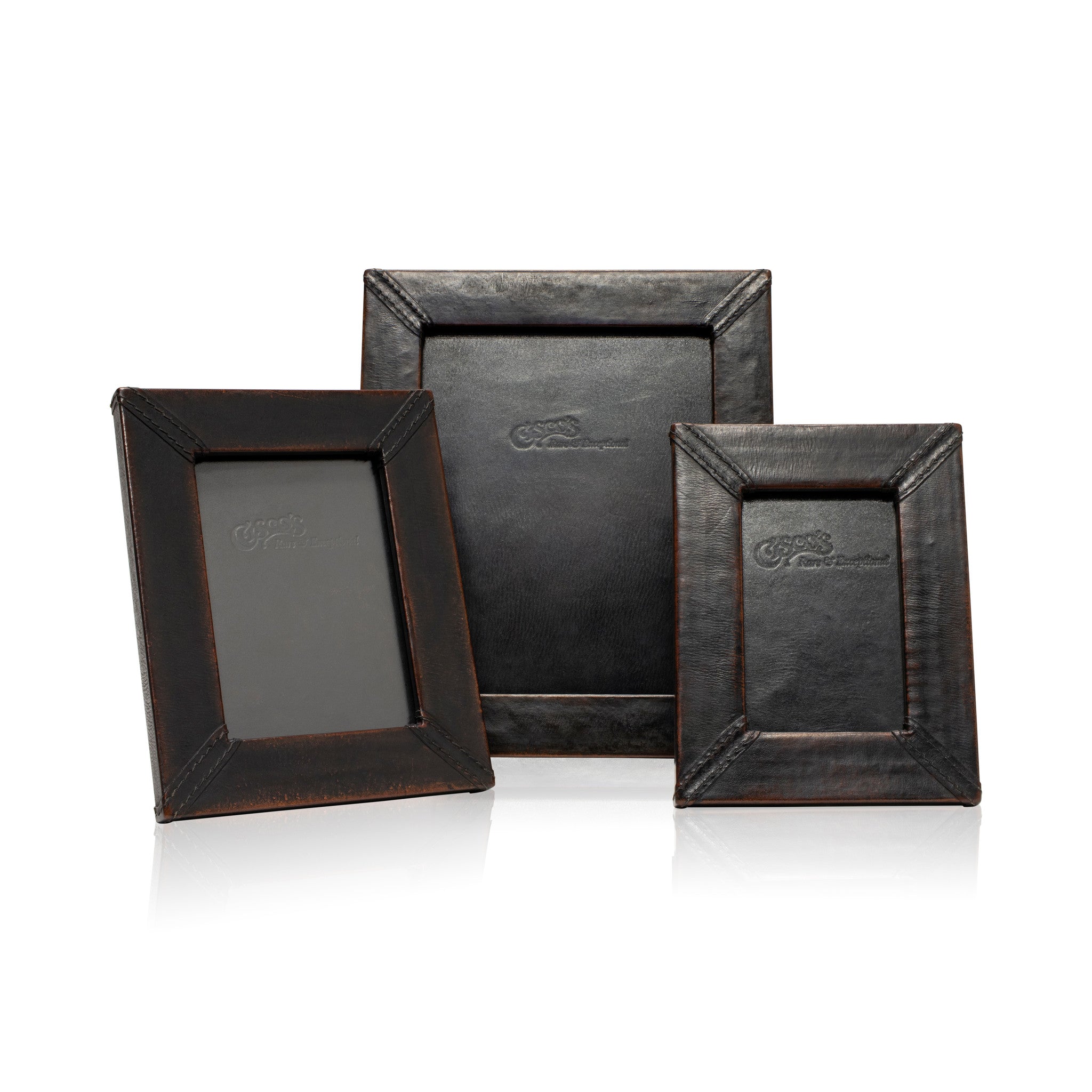 Lodge Furnishings Black Dark Brown Leather Tabletop Picture