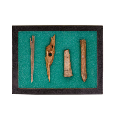 Inuit Fishing Artifacts, Bone Lures & Jig Stick, Alaska