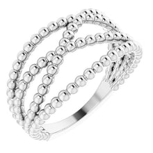 Load image into Gallery viewer, 14K Beaded Criss-Cross Ring
