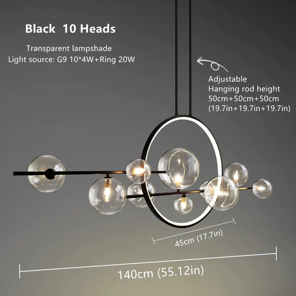 Luminate Living - Archipelago - Modern Scandinavian Danish design glass ball chandelier