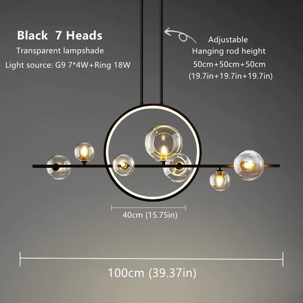 Luminate Living - Archipelago - Modern Scandinavian Danish design glass ball chandelier