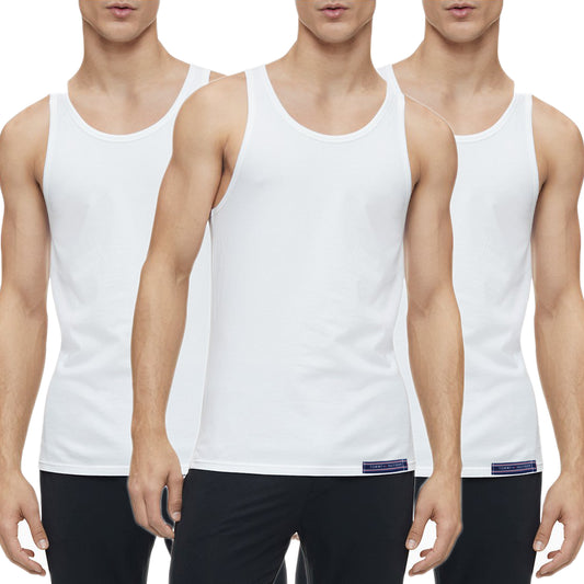 V02-CLKLN PACK OF 3 COMBED COTTON STRETCH UNDERSHIRTS (VEST