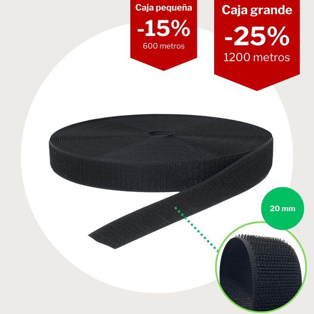 Velcro para coser negro - 3 cms