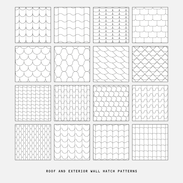 Illustrator Pattern Library - Roof and Wall Hatch Patterns