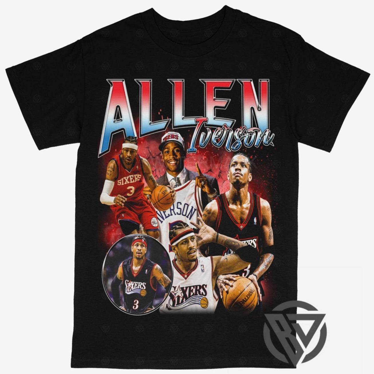 Allen Iverson Tee Shirt AI Philadelphia 76ers Sixers Basketball (V2) - STREETWEAR