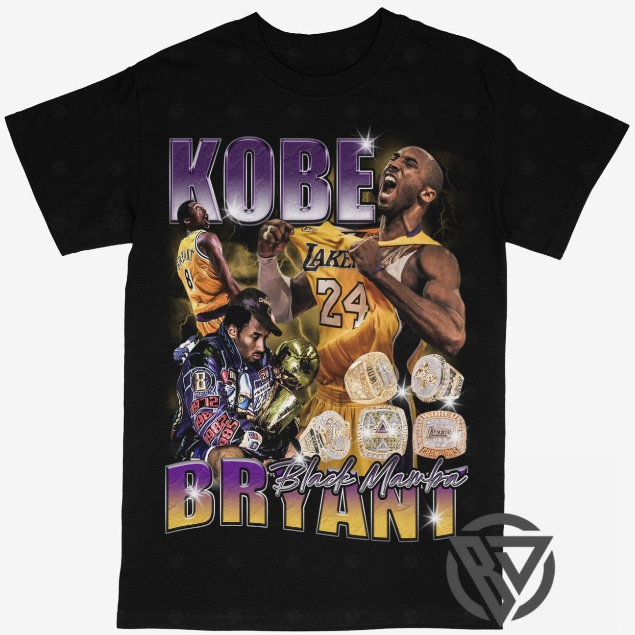 Black Mamba Tee Shirt Los Angeles Lakers Basketball Tribute (BM) - STREETWEAR