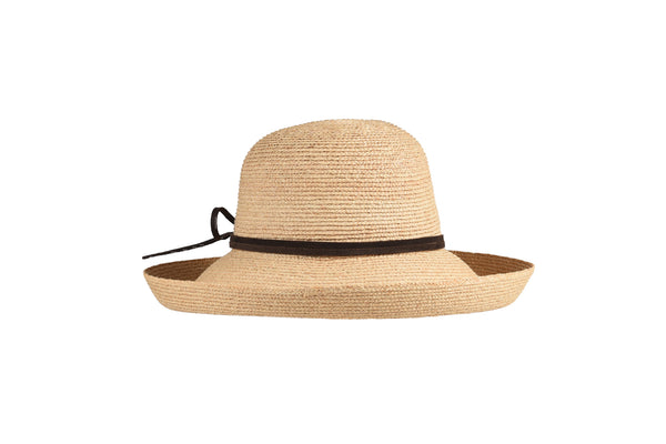 Women's Large Brim Raffia Hat with Ribbon - Peter Beaton