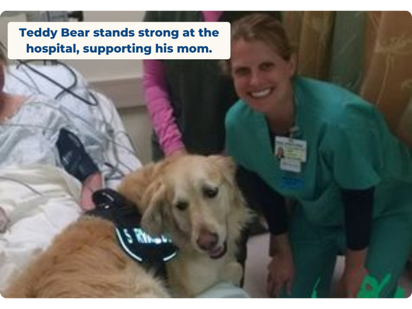 Teddy Bear and His mom at the hospital