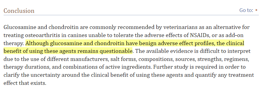 glucosamine and chondroitin efficacy remains questionable.