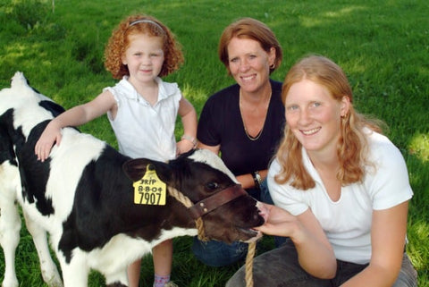 Child and calf at Fairmont Farm