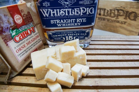 WhistlePig Whiskey and Orne Meadows Cheddar