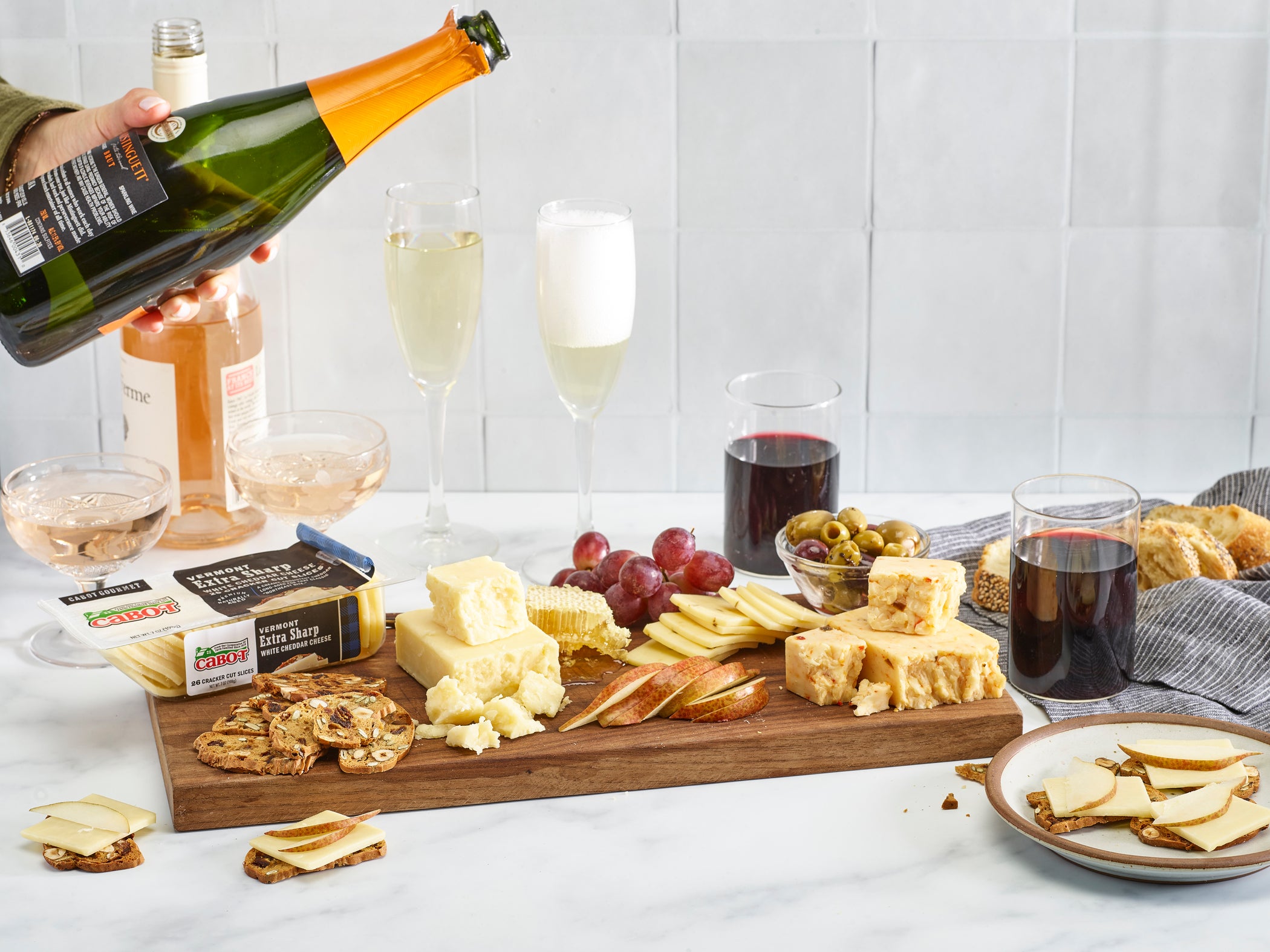 Wine and cheese platter