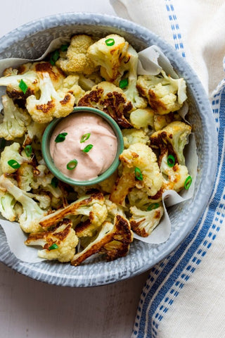 Cauliflower with Buffalo Yogurt Dip