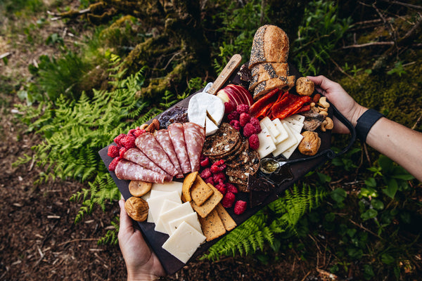 Picnic or Camping Charcuterie Board with Shopping List