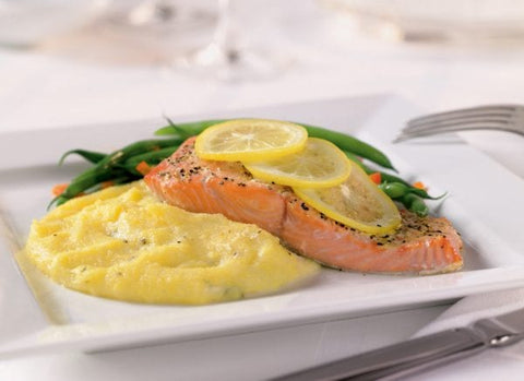 Oven Roasted Salmon with Cabot Cheddar Polenta