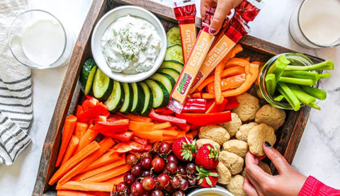 Kids Snack Board with Yogurt Dip