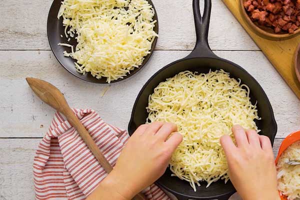 Shredded Cheese in a Skillet