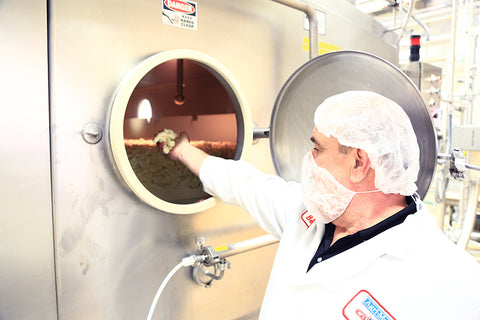 Cabot cheese curds being made.