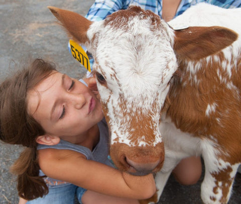 kid with cow