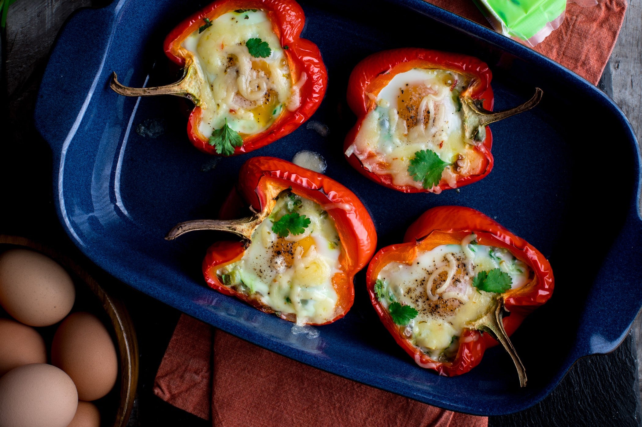 Eggs in Red Peppers