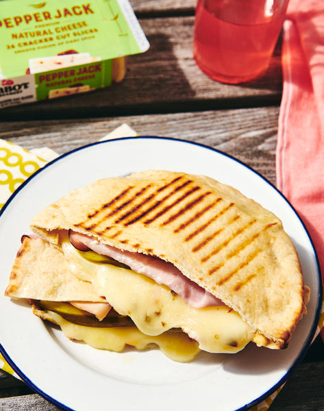 Stuffed Ham, Pickle and Cheddar Grilled Pitas
