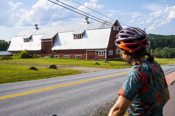 Biking scenic back roads in Vermont