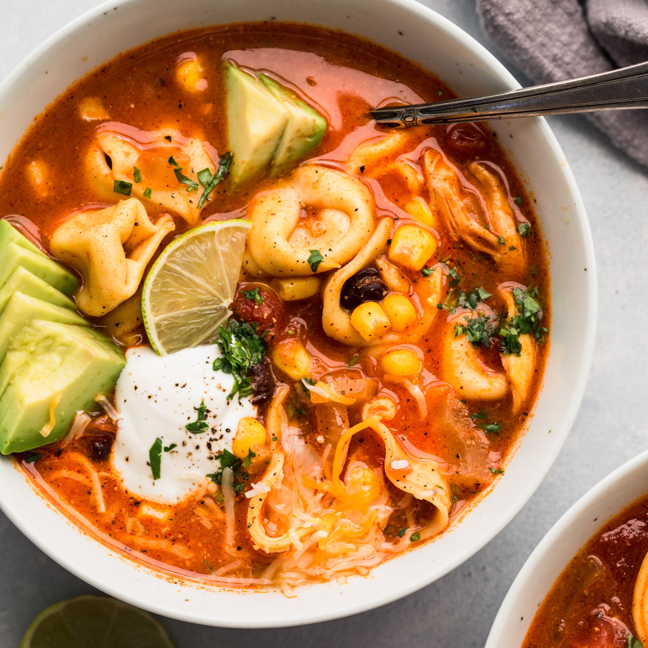 Chicken Tortilla Tortellini Soup