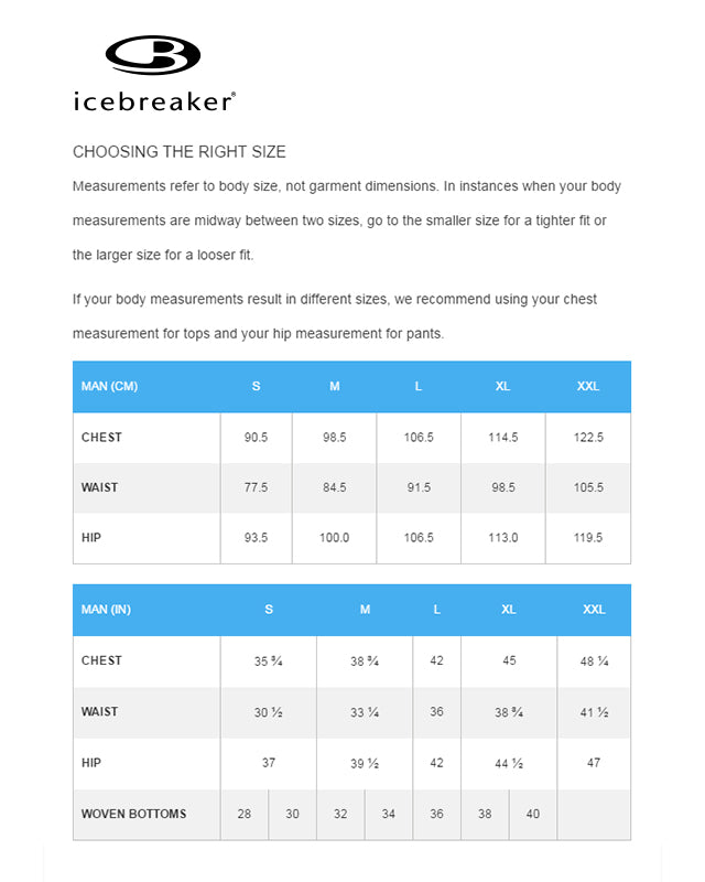 Icebreaker Ski Sock Size Chart