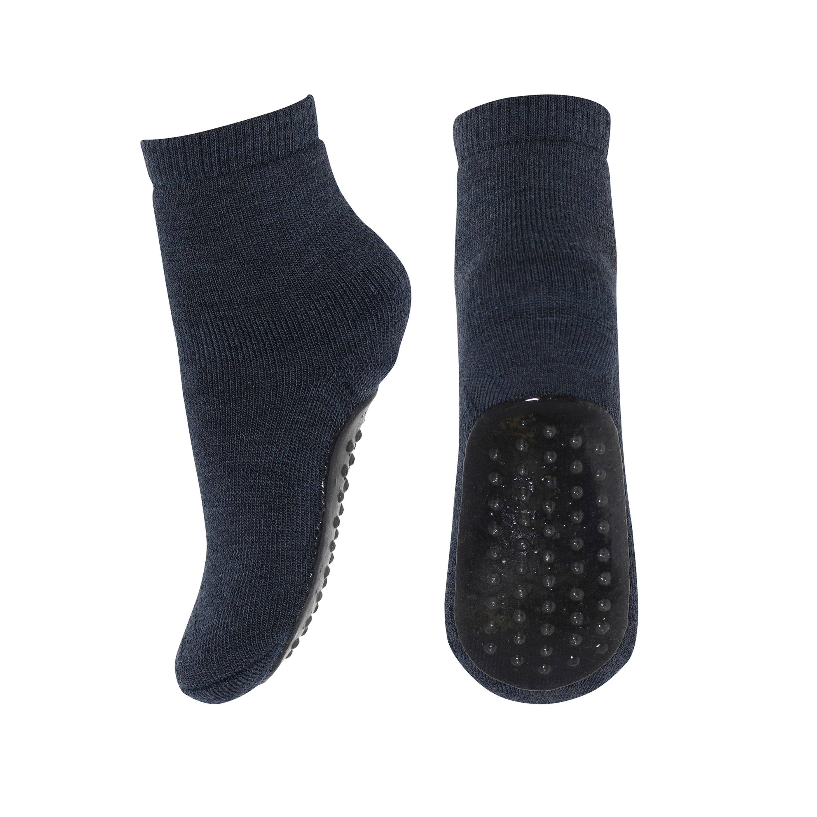 ANTISLIP ULD STRØMPER  DARK DENIM MELANGE