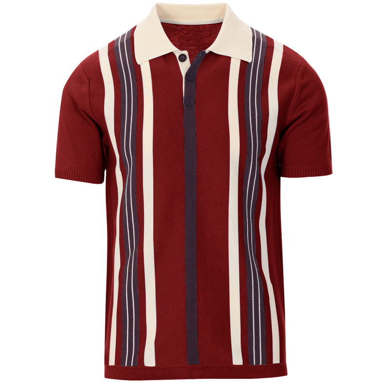 実寸60's/Summer Knit Stripe Polo shirt/ILGWU - ポロシャツ