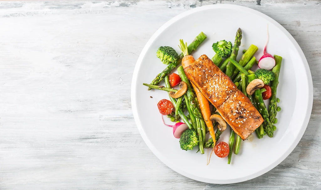 Dinner: Salmon, Rice, and Green Beans