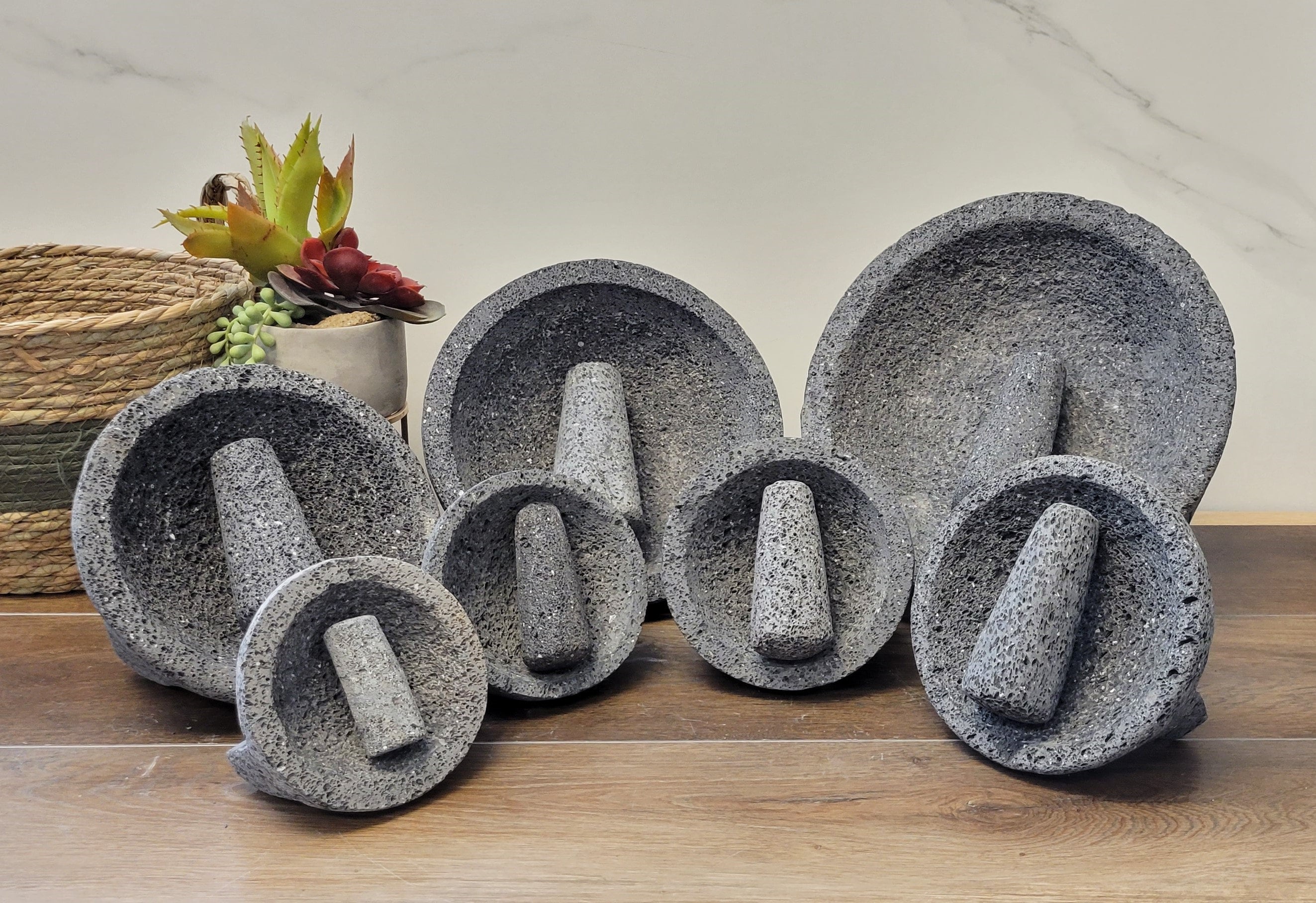 Molcajete de Piedra Volcanica / Lava Stone Mortar & Pestle Molcajete - 7/8  D x 4/6 H Approx7/8 D x 4/6 H Approx