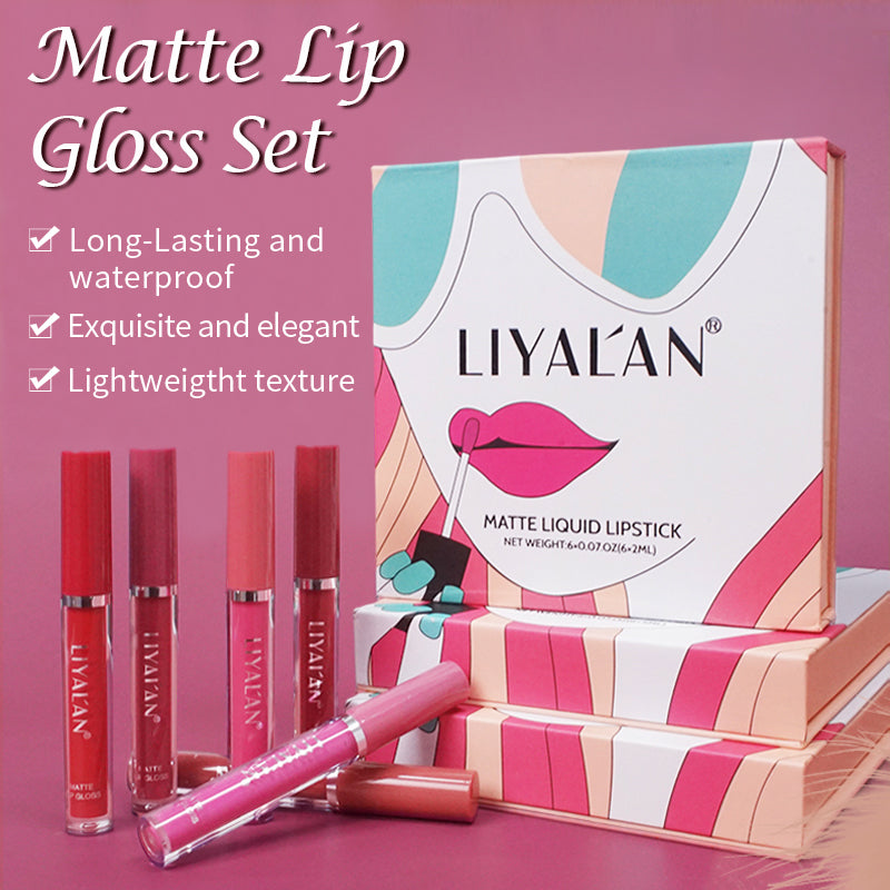 6PC/Set Matte Velvet Lip Gloss Set Waterproof Long lasting Liquid Lips –  LIYAL'AN