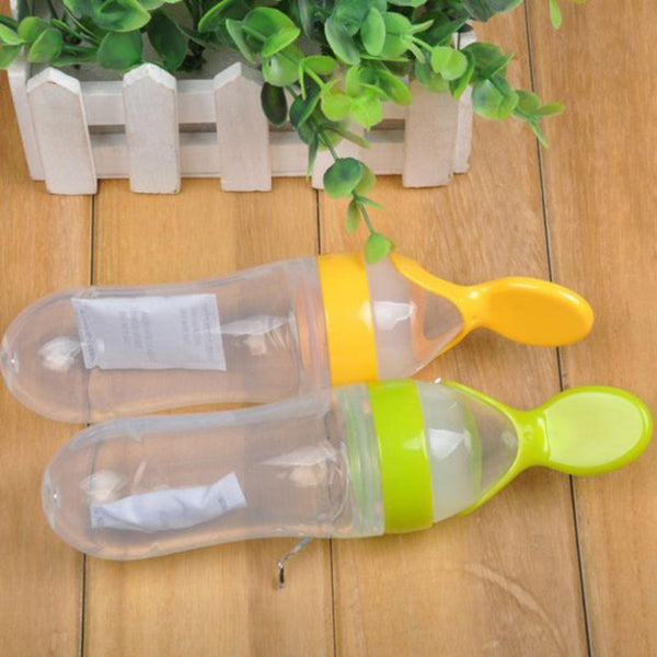 Two Baby Feeding Bottle With Spoon