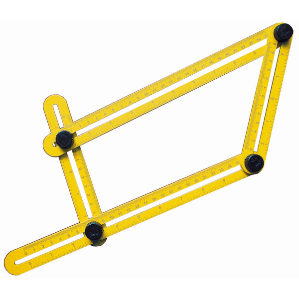 Yellow 4 Sided Adjustable Multi Angle Ruler