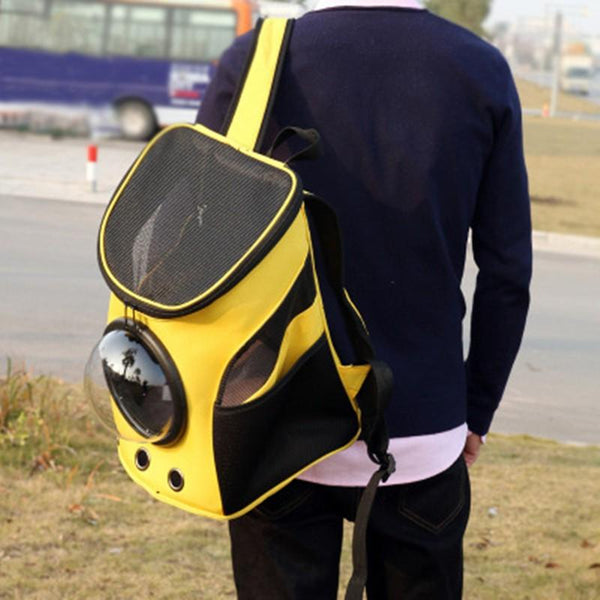 Yellow Space Capsule Cat Carrier Backpack
