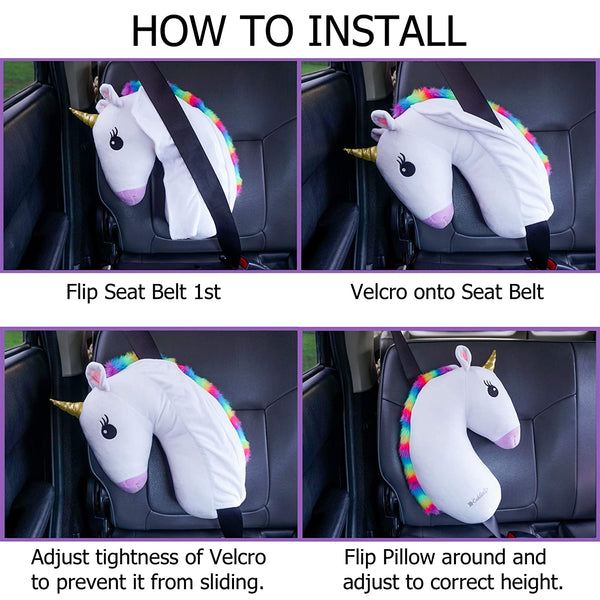 unicorn seat belt pillow instructions