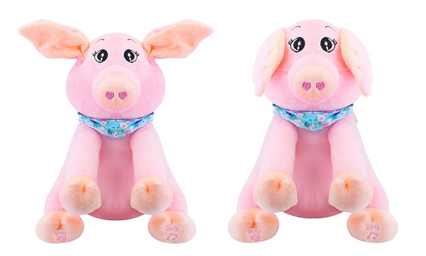 peek a boo pig plush toy