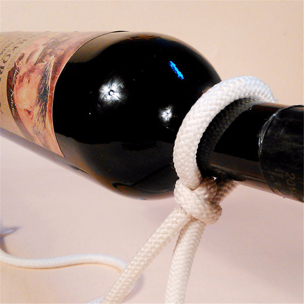 White Rope Lasso Wine Bottle Holder