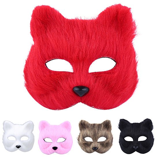 5 Different Colored Fox Fur Mask