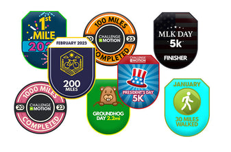 Various Challenge in Motion™ Virtual Activity Challenge Badges