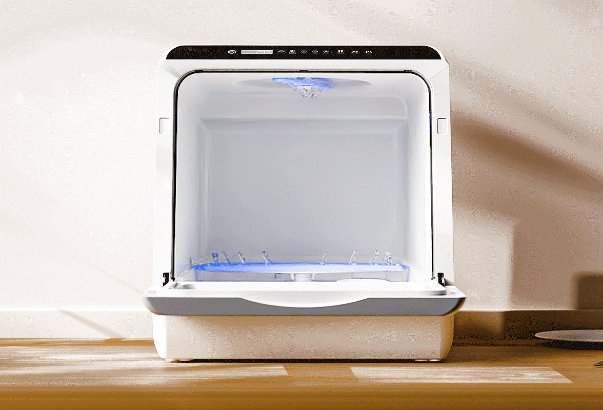 Karlxtom Portable Countertop Dishwasher, Compact Mini Dish Washer